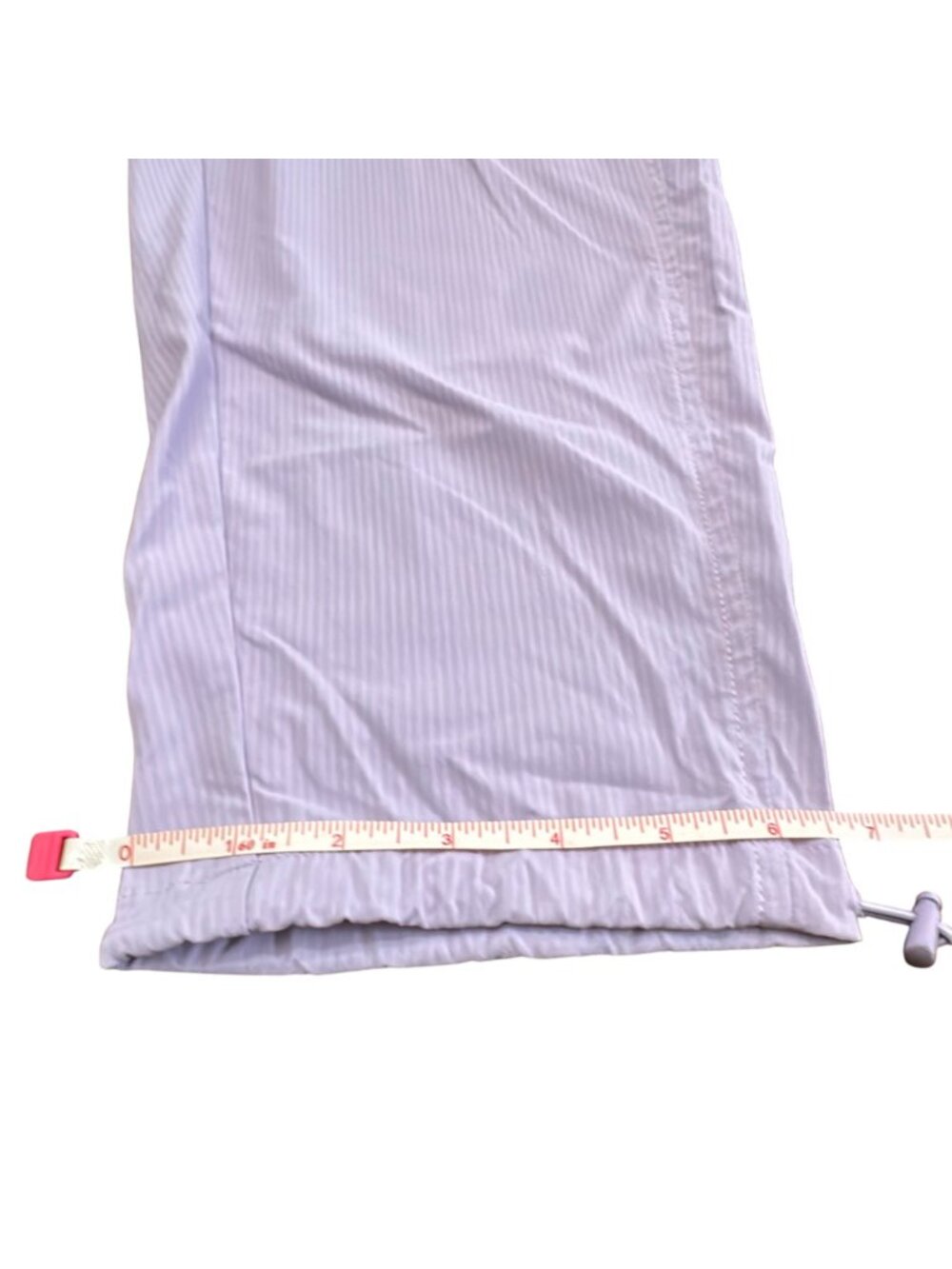 Chico's Pants Size 1 M Purple Zenergy Striped UPF Bungee Cropped Capri Women - Picture 10 of 11